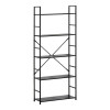 Βιβλιοθήκη Manlo pakoworld μαύρο μέταλλο 58.6x23.5x144εκ