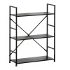 Bookcase-rack Manlo pakoworld black metal 58.6x23.5x80cm