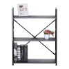 Bookcase-rack Manlo pakoworld black metal 58.6x23.5x80cm