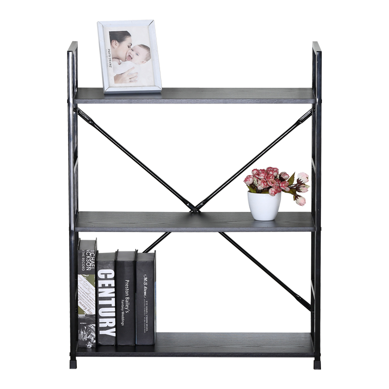 Bookcase-rack Manlo pakoworld black metal 58.6x23.5x80cm