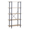 Βιβλιοθήκη Nebranzo pakoworld oak με μαύρο μέταλλο 80x34x155.3εκ
