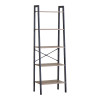 Βιβλιοθήκη Jebia pakoworld oak με μαύρο μέταλλο 56x37x172.2εκ