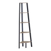 Corner bookcase Arvia pakoworld oak with black metal 53.4x37.8x160.3cm
