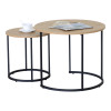 Coffee tables Pelanda pakoworld set of 2 pieces oak with black metal