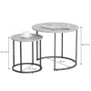 Coffee tables Pelanda pakoworld set of 2 pieces oak with black metal