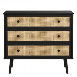 Συρταριέρα Oslo pakoworld 3ων συρταριών μαύρο-φυσικό 90x39x79εκ Συρταριέρα Oslo pakoworld 3ων συρταριών μαύρο-φυσικό 90x39x79εκ