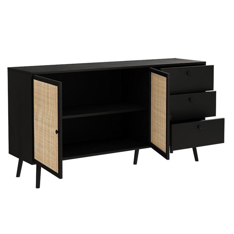 Buffet Oslo pakoworld blacknatural 150x39x79cm Buffet Oslo pakoworld blacknatural 150x39x79cm