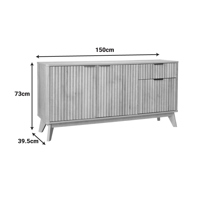 Hamea pakoworld mdf sideboard in natural shade 150x39.5x73cm Hamea pakoworld mdf sideboard in natural shade 150x39.5x73cm