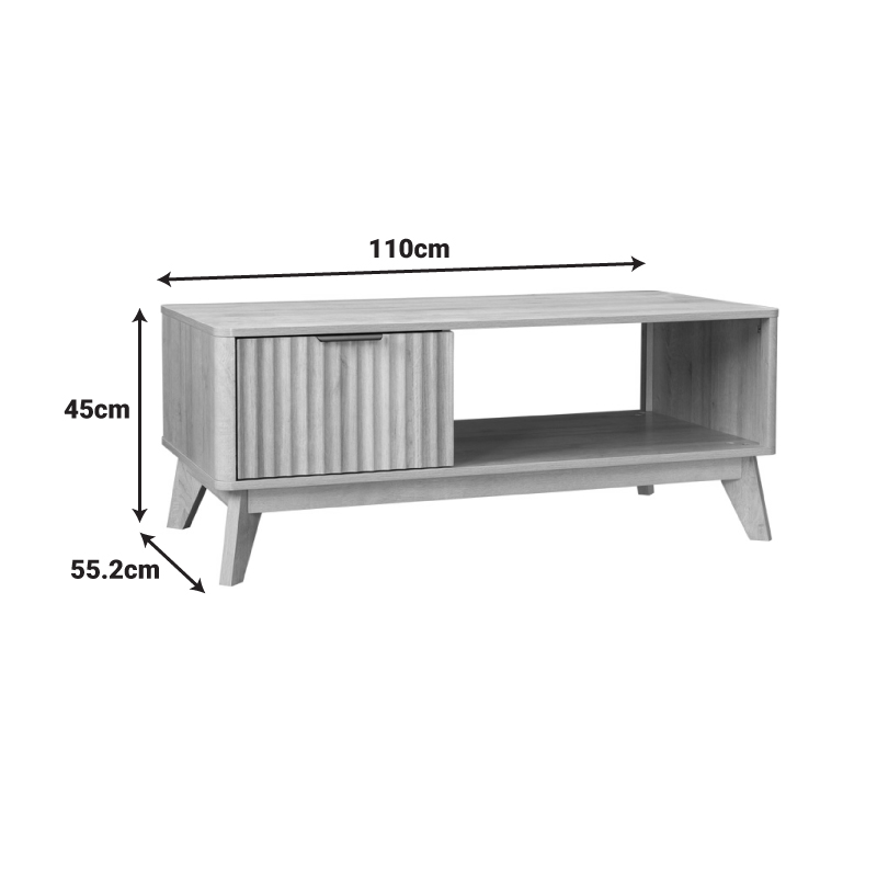Hamea pakoworld mdf coffee table in natural shade 110x55.2x45cm Hamea pakoworld mdf coffee table in natural shade 110x55.2x45cm