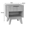 Hamea pakoworld mdf bed side table in natural shade 45x39.5x50.2cm