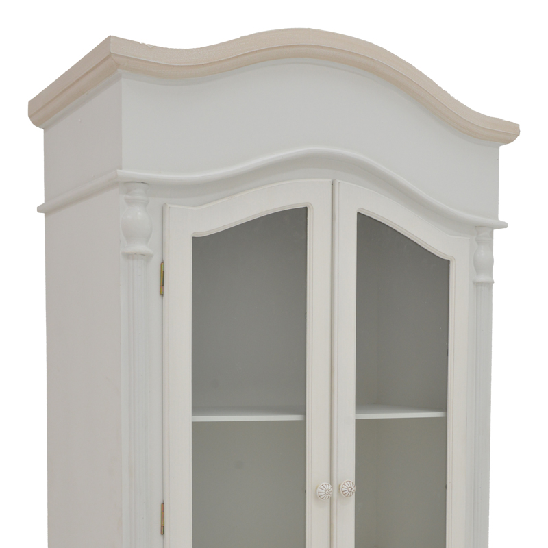Showcase Pazlen Inart antique white color mdf 74.5x39x190cm Showcase Pazlen Inart antique white color mdf 74.5x39x190cm