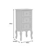 Pazlen Inart bedside table antique white color mdf 40x34.5x82cm