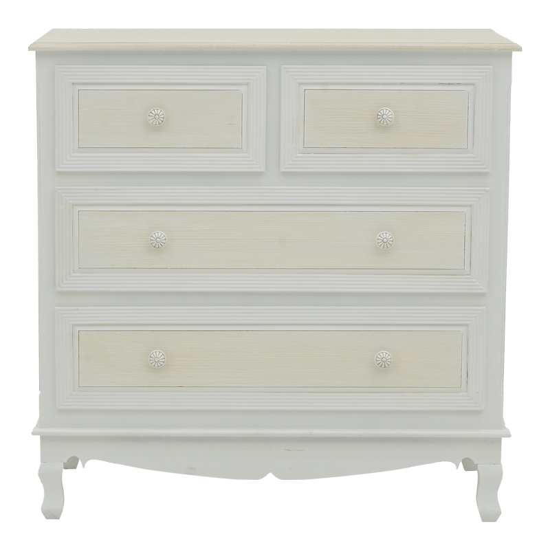 Chest of drawers Joliene Inart natural-antique white color mdf80x40x80cm Chest of drawers Joliene Inart natural-antique white color mdf80x40x80cm