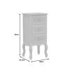 Bedside table Joliene Inart natural-antique white color mdf 40x34.5x82cm