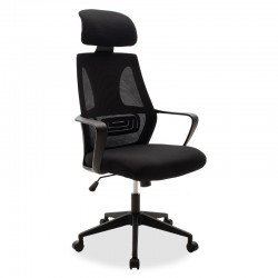 Manager office chair Dolphin pakoworld with fabric mesh in black colour Manager office chair Dolphin pakoworld with fabric mesh in black colour