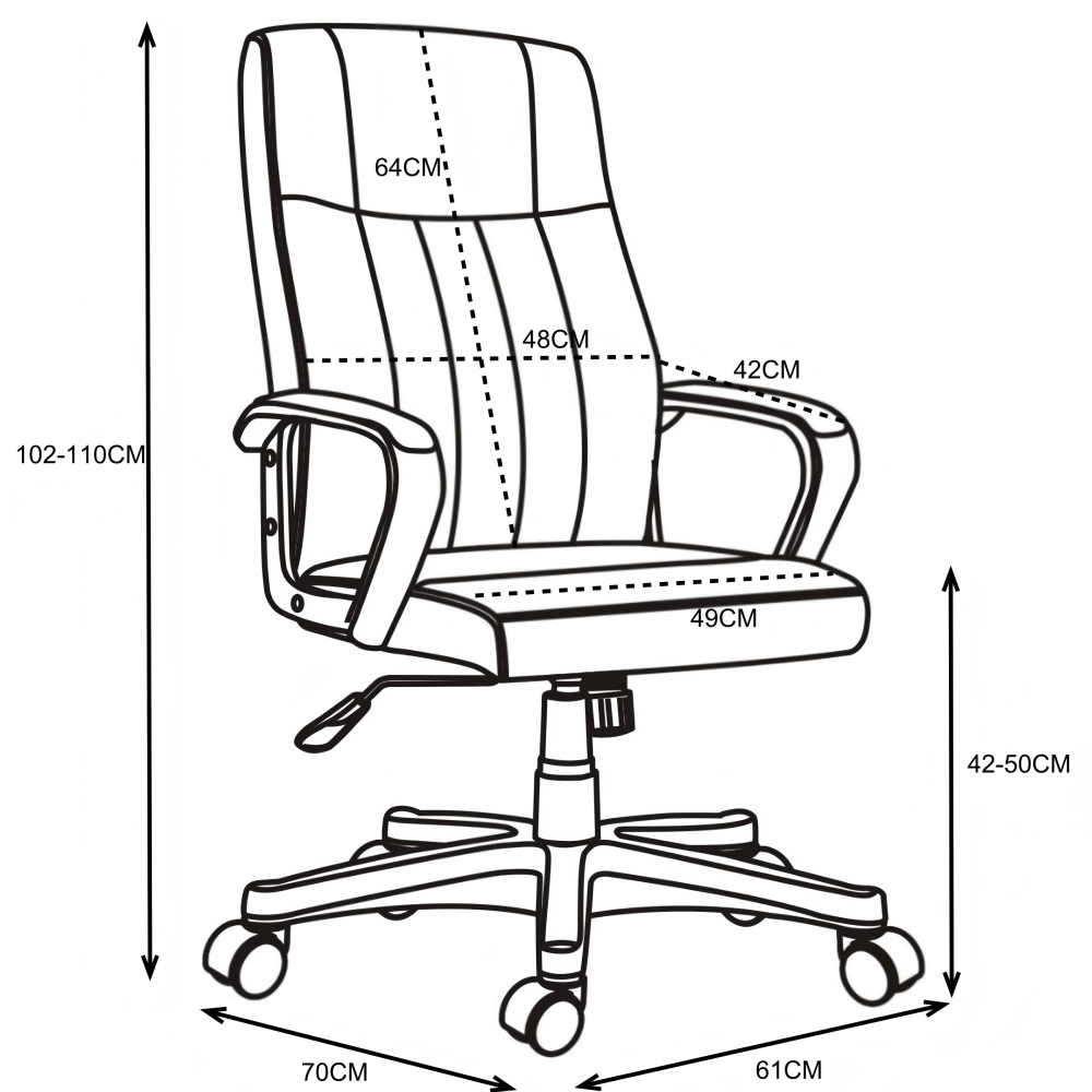 Καρέκλα γραφείου διευθυντή Roby pakoworld με pu χρώμα μαύρο