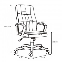 Manager office chair Roby pakoworld with PU in black colour Manager office chair Roby pakoworld with PU in black colour