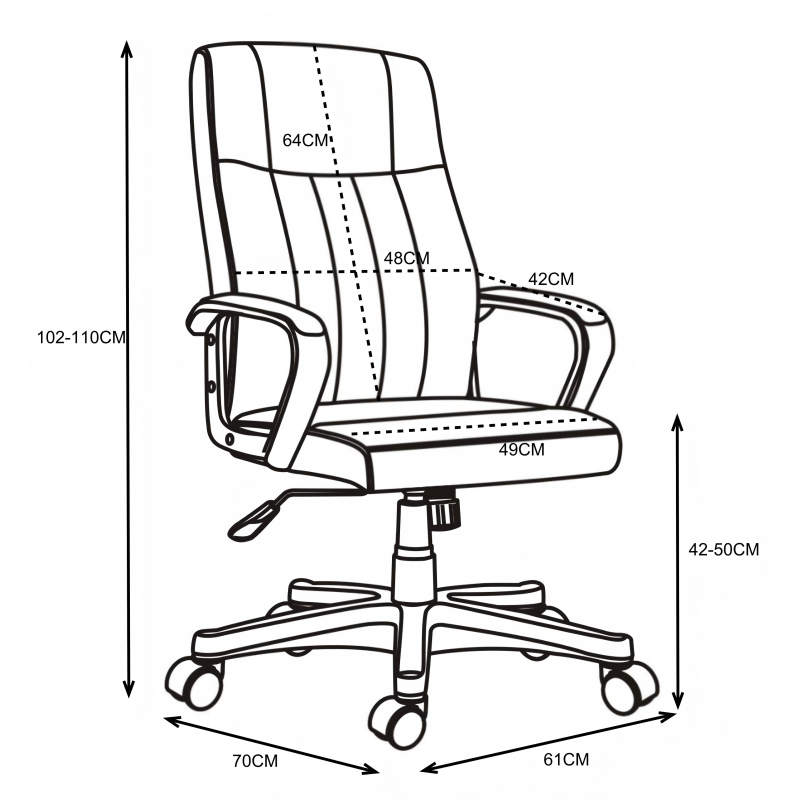 Manager office chair Roby pakoworld with PU in black colour Manager office chair Roby pakoworld with PU in black colour