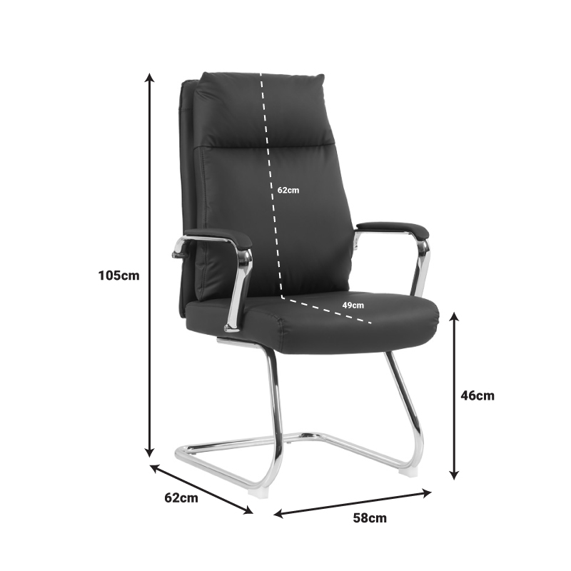 Visitor chair Siquel I pakoworld pu in black color 58x62x105cm Visitor chair Siquel I pakoworld pu in black color 58x62x105cm