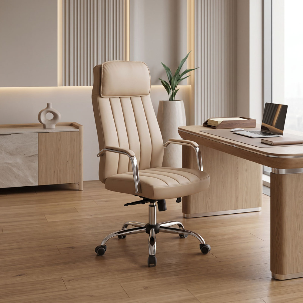 Morales pakoworld pu cappuccino manager's office chair 60x70x118-124cm