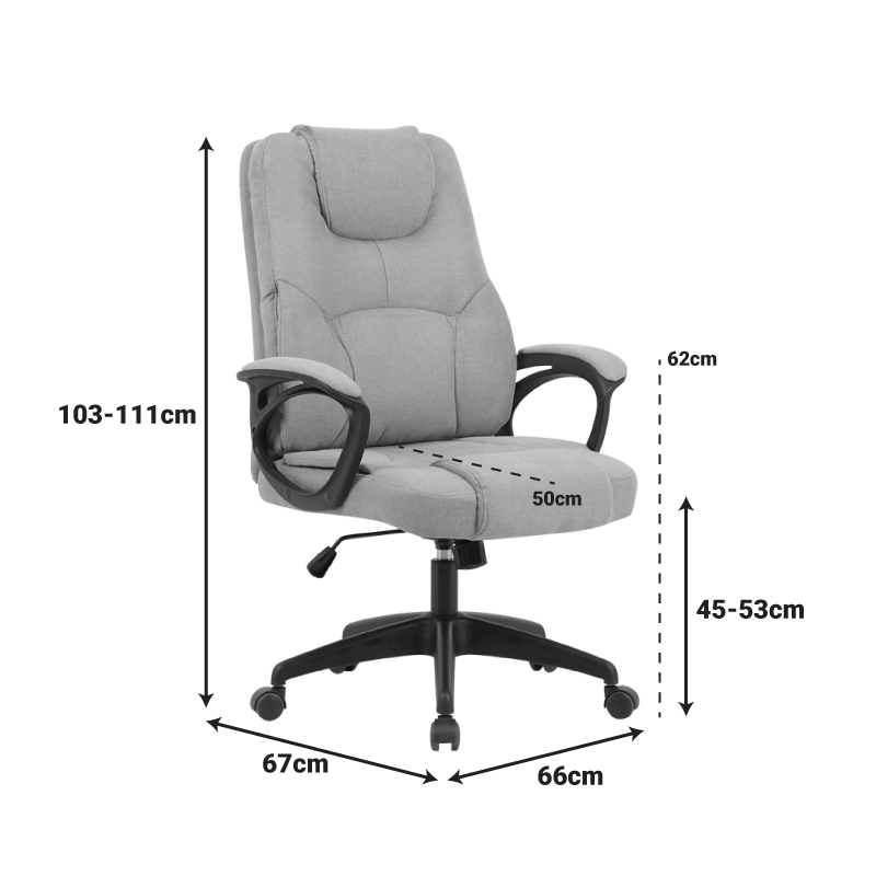 Kamora pakoworld director's office chair, anthracite fabric, 66x67x103-111cm