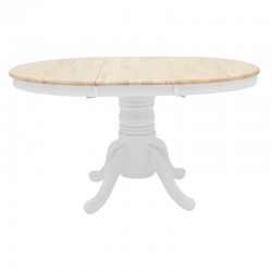 Dining table Lars pakoworld extendable white-natural D100(+38)x100x75cm Dining table Lars pakoworld extendable white-natural D100(+38)x100x75cm