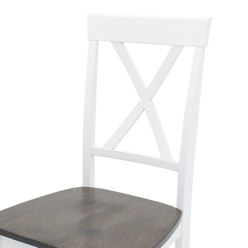 Καρέκλα Hug pakoworld ξύλο-MDF  λευκό-καρυδί