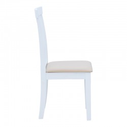 Houston chair pakoworld in white shade 40x49x94cm Houston chair pakoworld in white shade 40x49x94cm