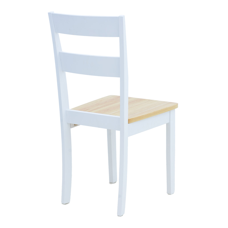 York chair pakoworld in white-natural shade 39.5x47.5x89cm