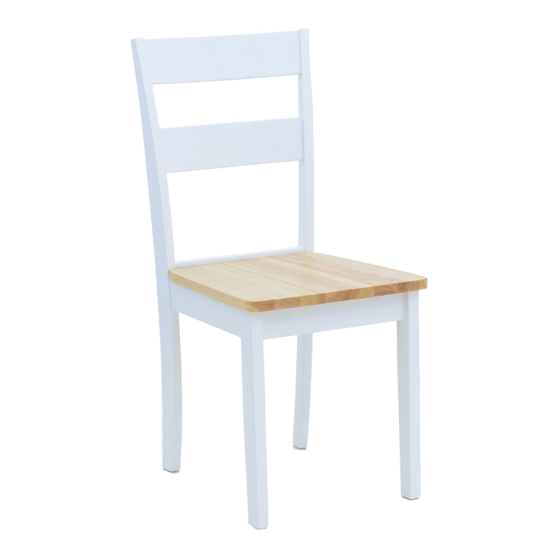 York chair pakoworld in white-natural shade 39.5x47.5x89cm