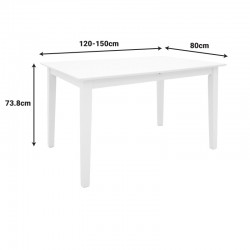 Mabor pakoworld extendable wood table in white color 120-150x80x73.8cm Mabor pakoworld extendable wood table in white color 120-150x80x73.8cm