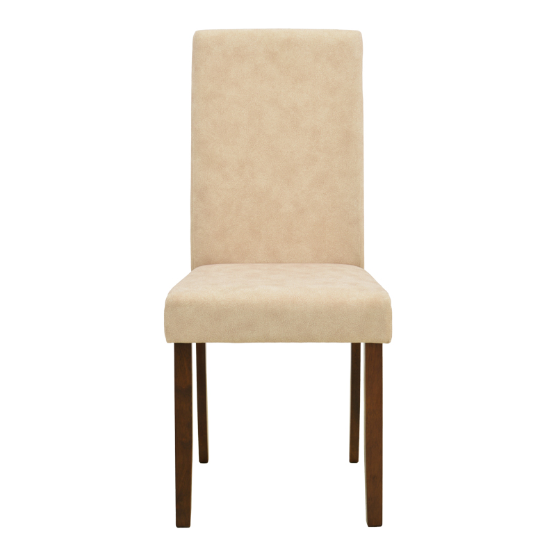 Chair Zeben pakoworld antique ecru fabric with walnut rubberwood 43.5x55.5x93.5cm