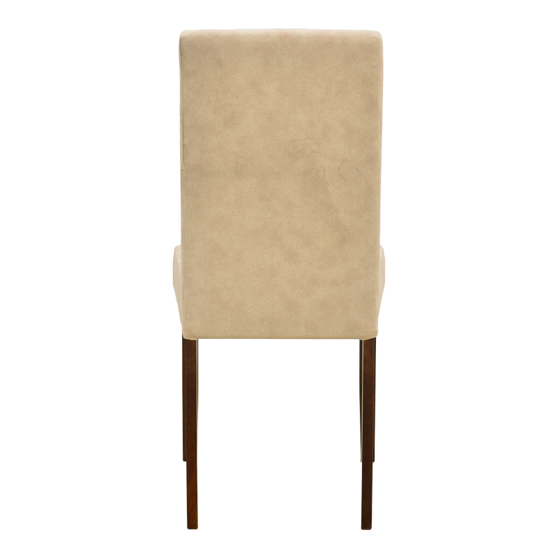Chair Zeben pakoworld antique ecru fabric with walnut rubberwood 43.5x55.5x93.5cm