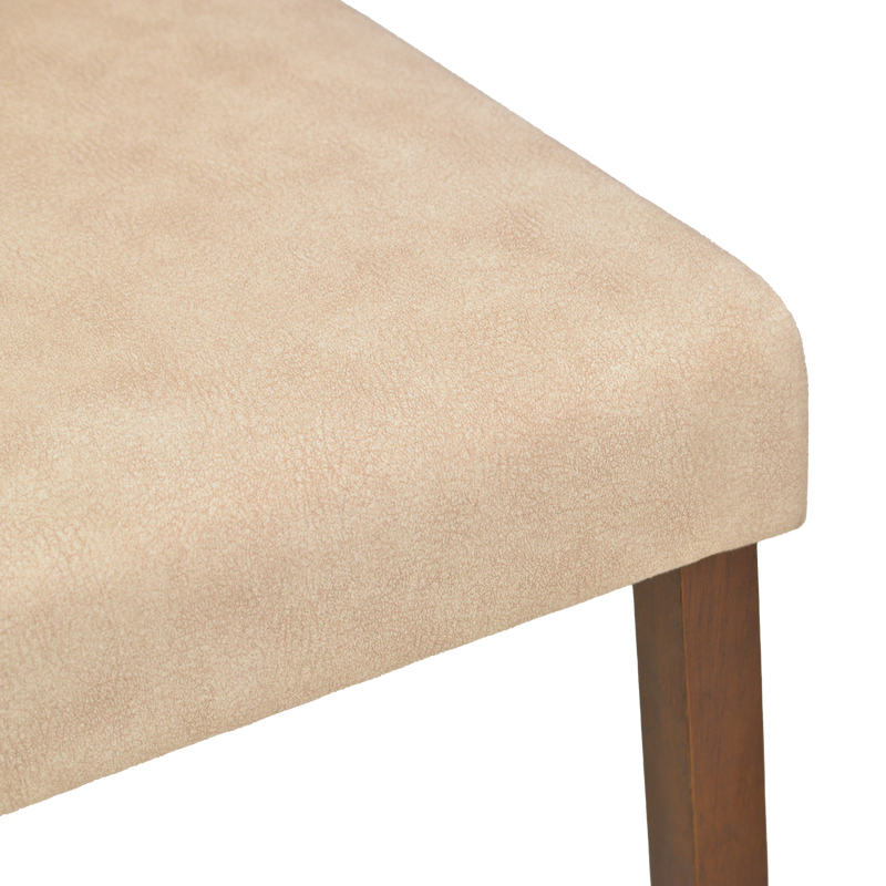 Chair Zeben pakoworld antique ecru fabric with walnut rubberwood 43.5x55.5x93.5cm