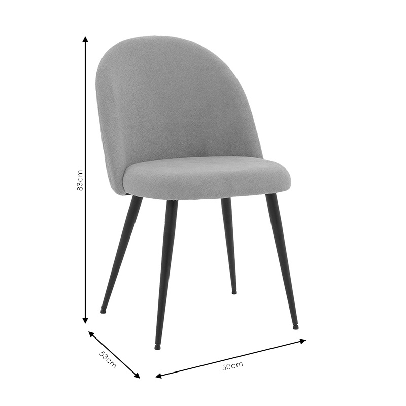 Graceful pakoworld chair bouclé fabric rotten apple-leg black Graceful pakoworld chair bouclé fabric rotten apple-leg black