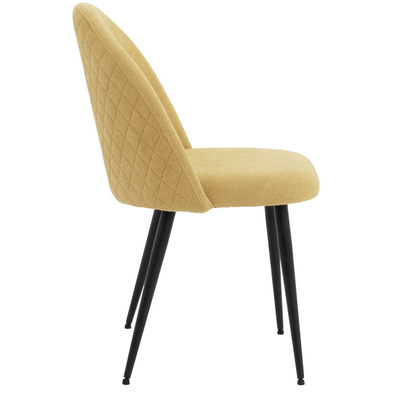 Chair Graceful pakoworld velvet yellow-black metal legs Chair Graceful pakoworld velvet yellow-black metal legs