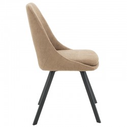 Initiate pakoworld chair bouclé fabric brown-leg black Initiate pakoworld chair bouclé fabric brown-leg black