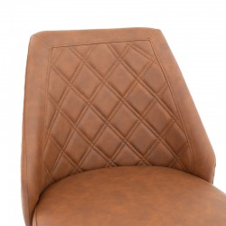 Bar stool Inflame pakoworld PU tan brown-metal black Bar stool Inflame pakoworld PU tan brown-metal black
