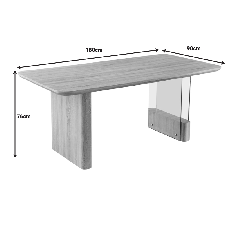 Dining table Faghan pakoworld brown mdf 180x90x76cm Dining table Faghan pakoworld brown mdf 180x90x76cm