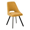 Chair Initiate pakoworld fabric yellow-black metal leg 48x57x85cm