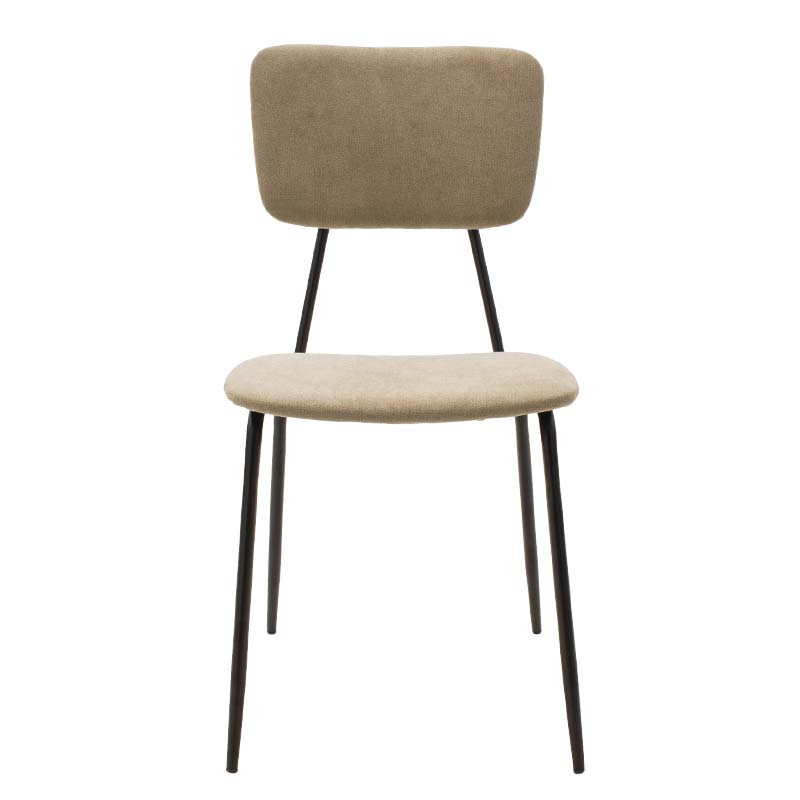 Chair Tania pakoworld beige antique fabric-black leg Chair Tania pakoworld beige antique fabric-black leg