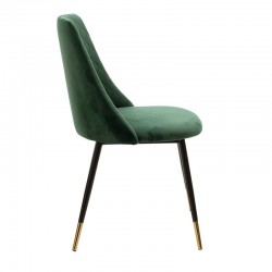 Chair Giselle pakoworld velvet green leg black-golden Chair Giselle pakoworld velvet green leg black-golden