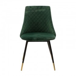 Καρέκλα Giselle pakoworld βελούδο σκούρο πράσινο-μαύρο χρυσό πόδι