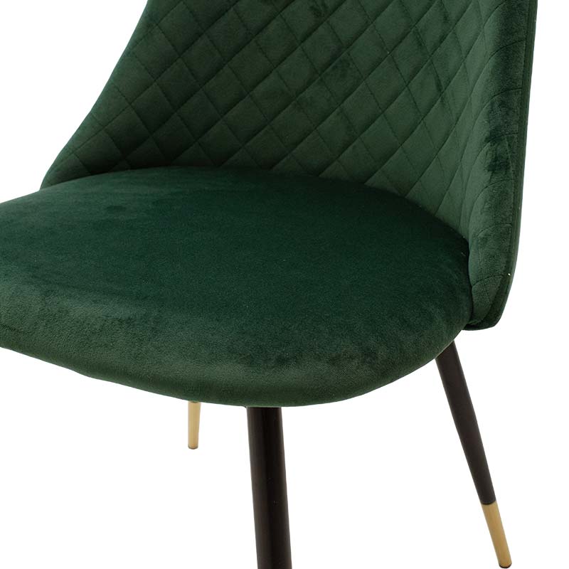 Chair Giselle pakoworld velvet green leg black-golden Chair Giselle pakoworld velvet green leg black-golden