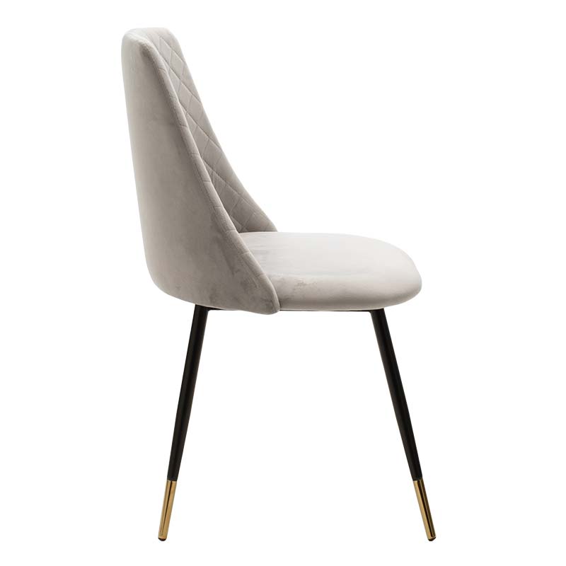 Chair Giselle pakoworld velvet grey leg black-golden Chair Giselle pakoworld velvet grey leg black-golden