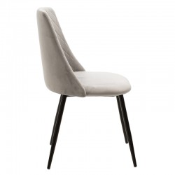 Chair Giselle pakoworld velvet grey-leg black Chair Giselle pakoworld velvet grey-leg black