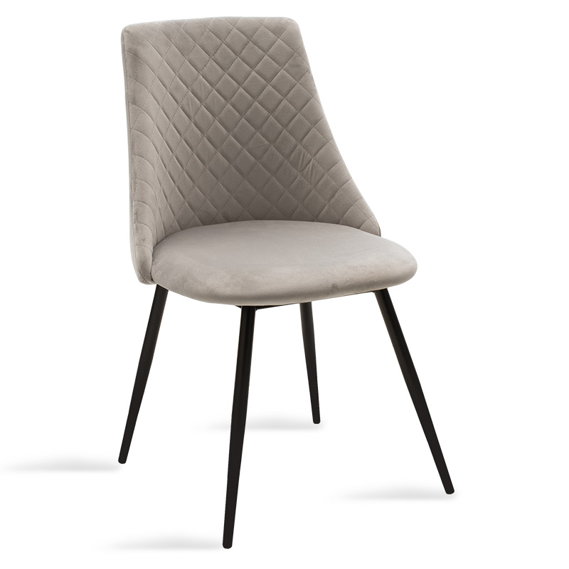Chair Giselle pakoworld velvet grey-leg black Chair Giselle pakoworld velvet grey-leg black
