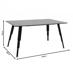 Dining table Lifo pakoworld MDF dark grey cement-black 140x80x75εκ Dining table Lifo pakoworld MDF dark grey cement-black 140x80x75εκ