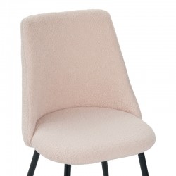 Giselle chair pakoworld bouclé fabric in beige shade 51x52x82cm Giselle chair pakoworld bouclé fabric in beige shade 51x52x82cm