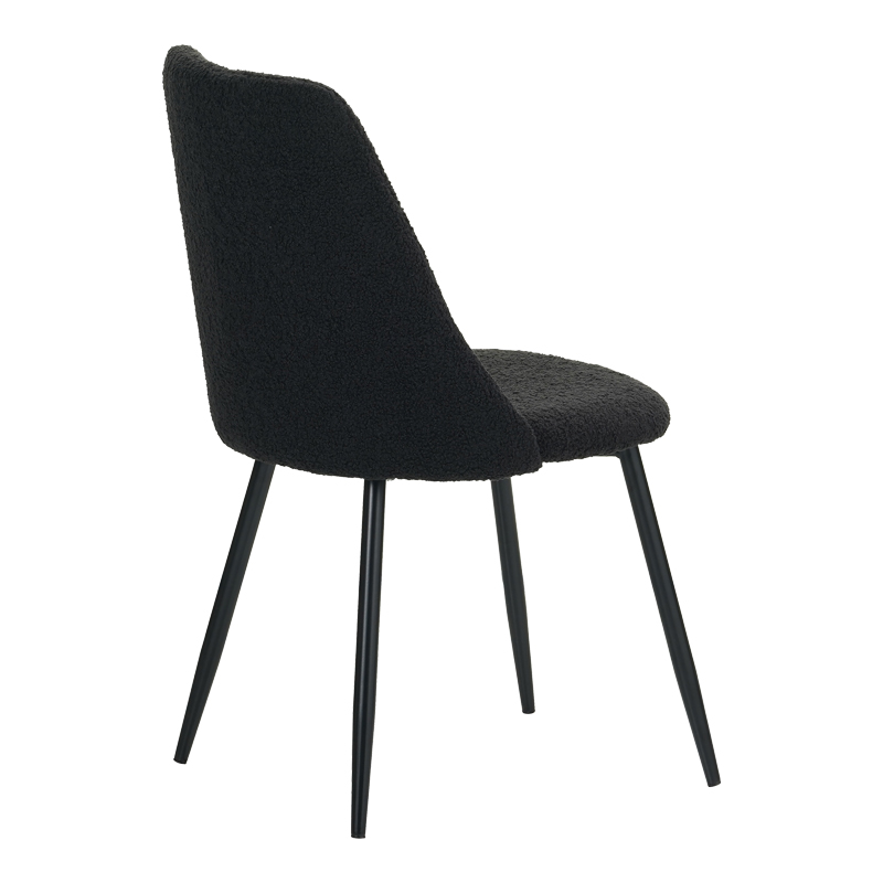 Giselle chair pakoworld bouclé fabric in black shade 51x52x82cm Giselle chair pakoworld bouclé fabric in black shade 51x52x82cm